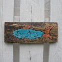 Native American Zuni Fish Original Painting Primitive Folk Art