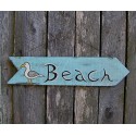 Beach Cottage Sign Primitive Folk Art Original SeaGull Painting