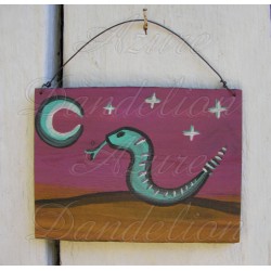 Primitive Folk Art Native American Rattlesnake Southwes Snake Painting