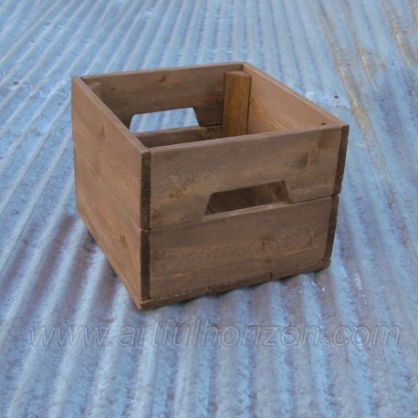 Reclaimed Wood Small Crate Primitive Folk Art Rustic Farmhouse Decor Wedding Centerpiece Bin Box