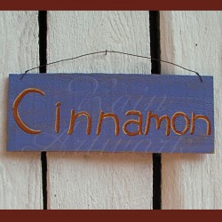 Original Primitive Folk Art Cinnamon Sign Painting Reclaimed Cedar