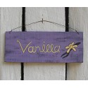 Original Primitive Folk Art Vanilla Sign Painting on Purple
