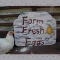 Farm Fresh Eggs Sign Original Primitive Folk Art Farmhouse Painting